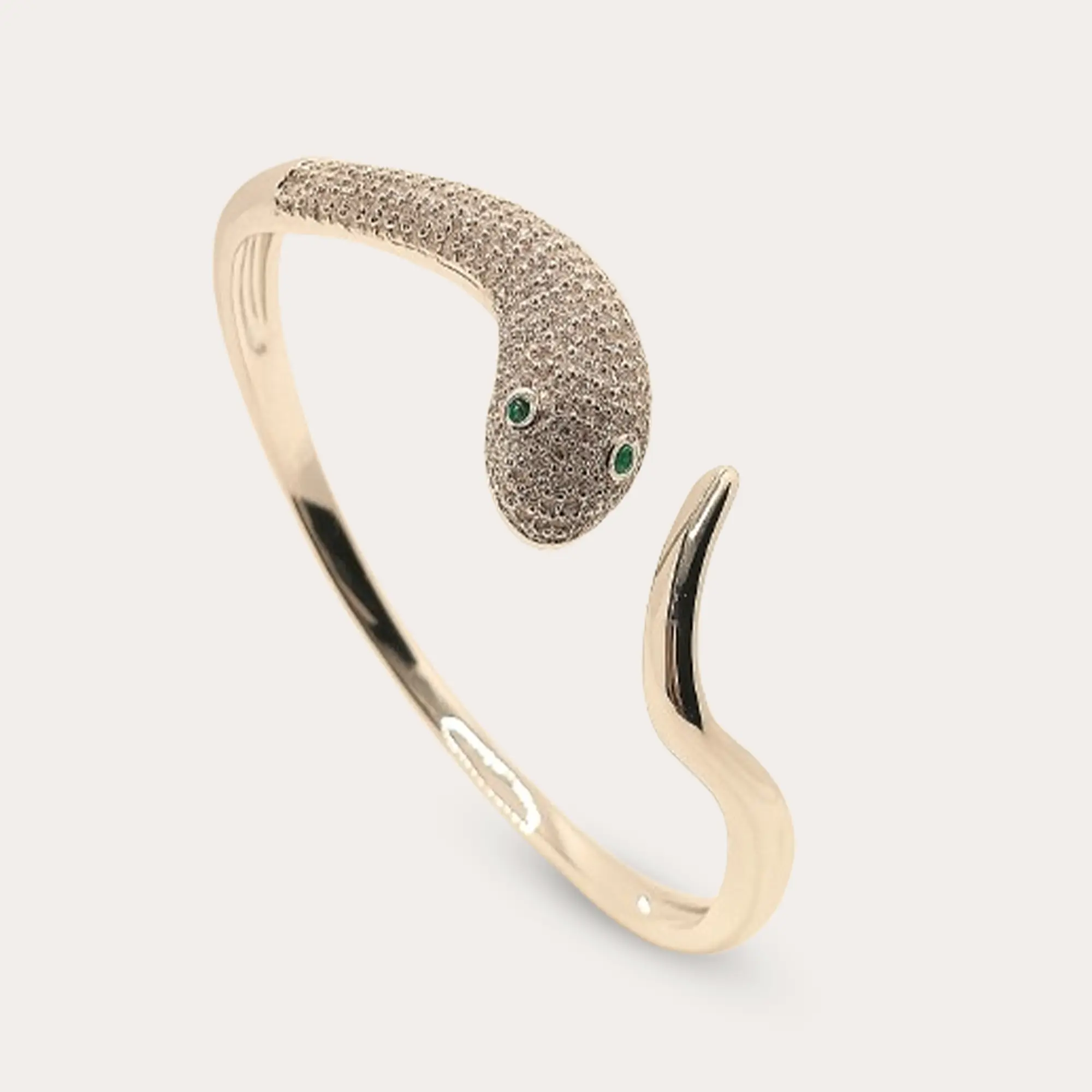 Diamond Silver Snake Bracelet - Main