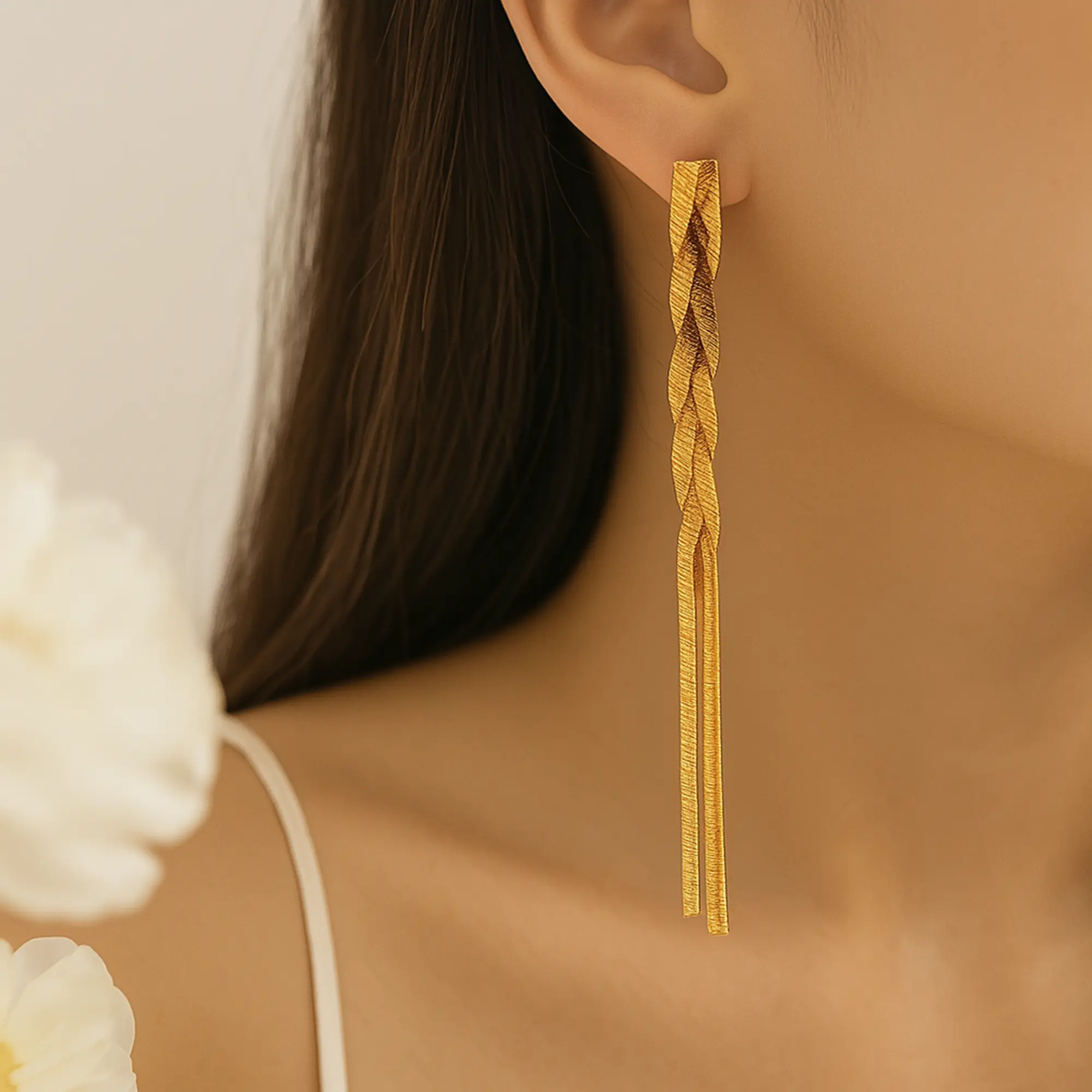 Gold Drop Earring - Hover