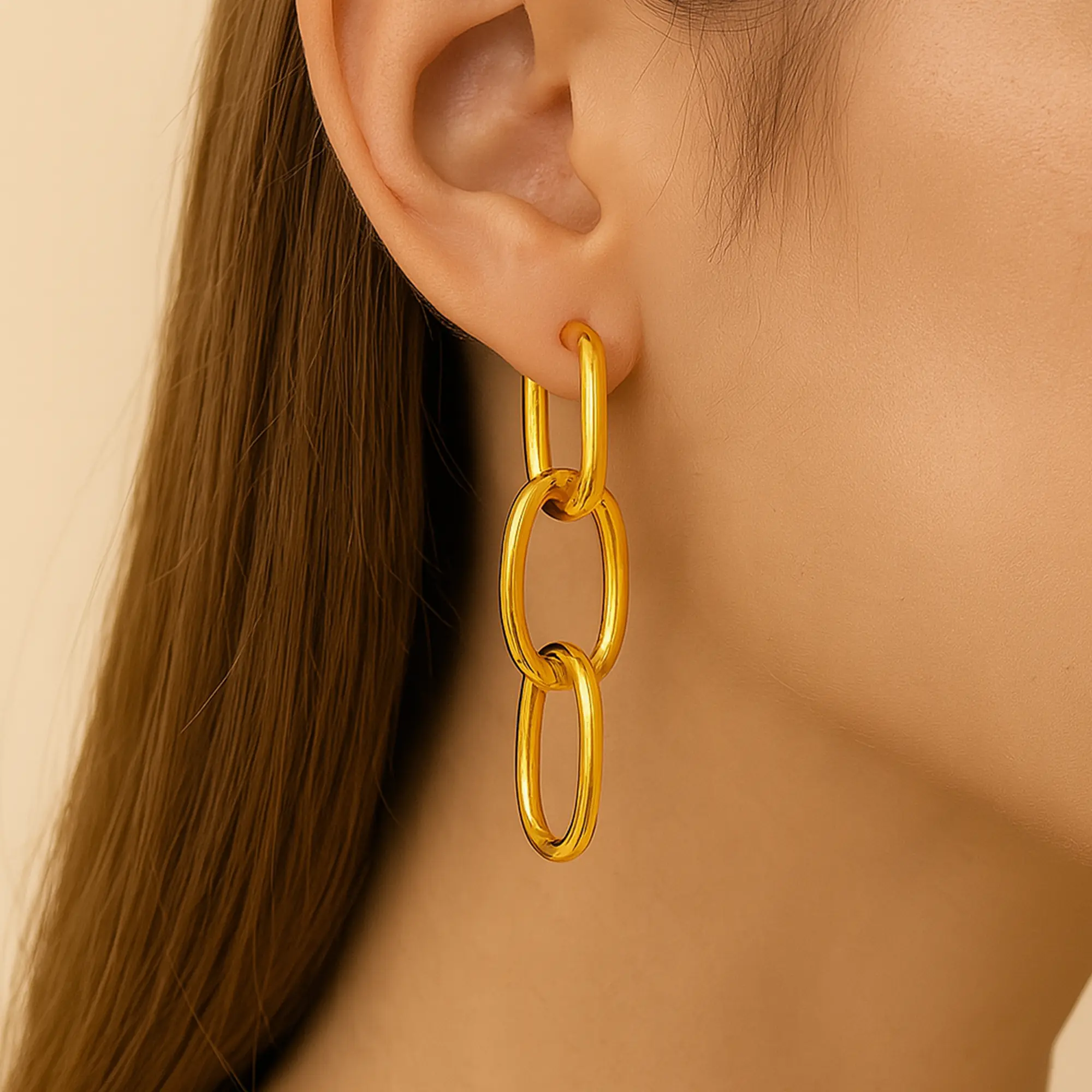 Interlocked Gold Dangles - Hover