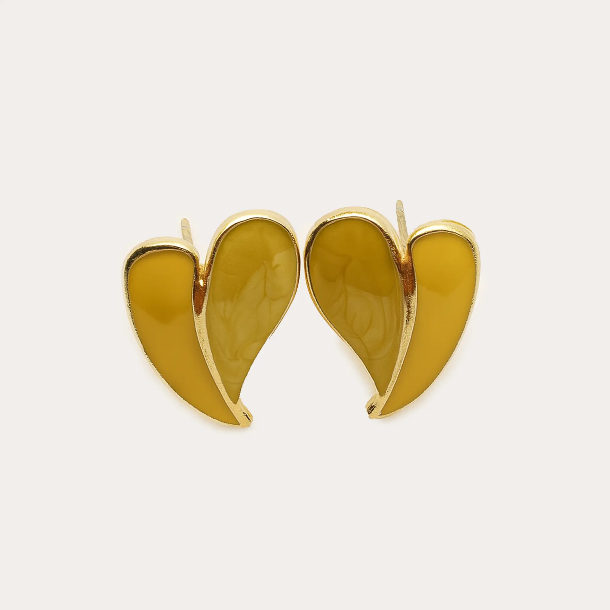 Two-Tone Leaf Stud Earrings