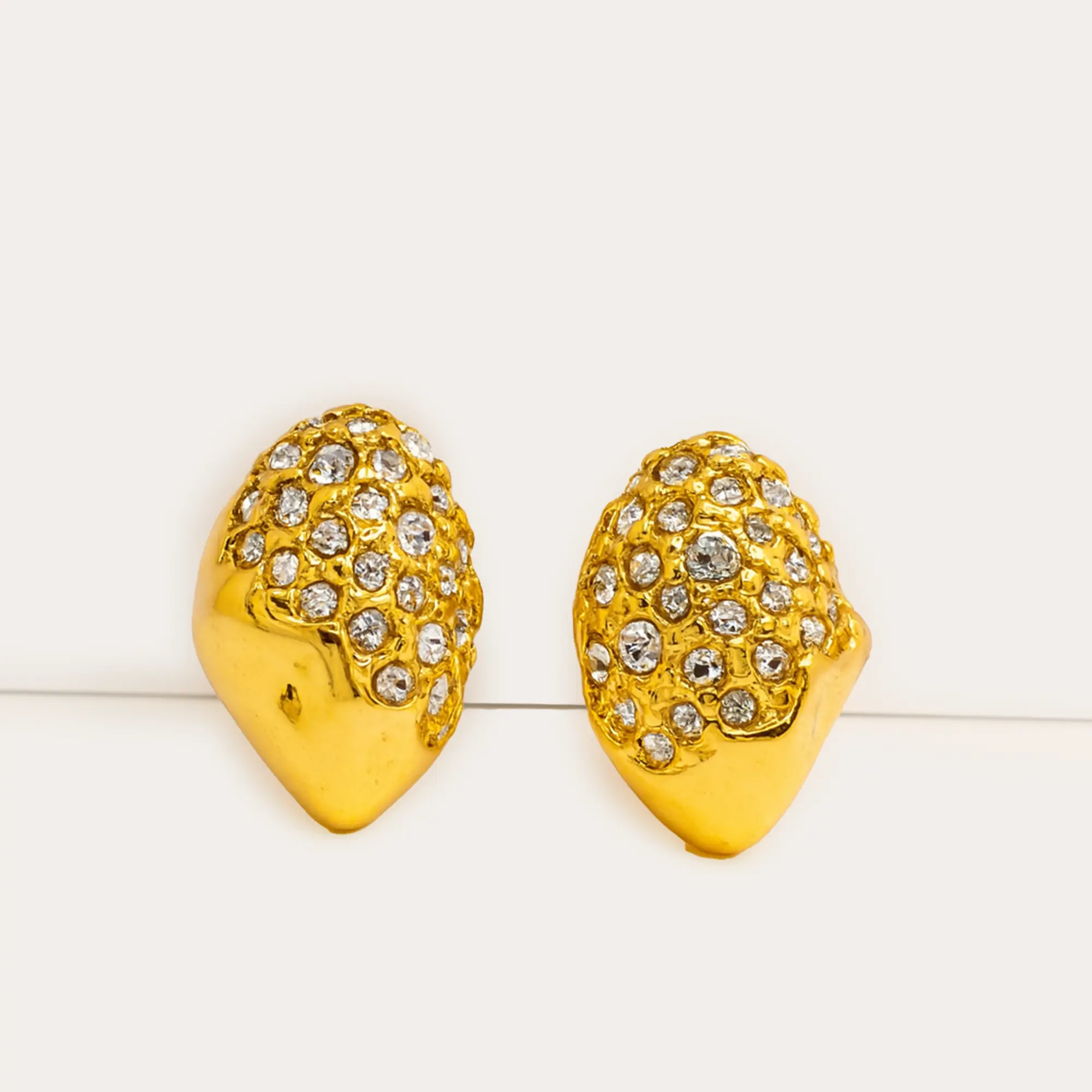 Sparkling Oval Dome Studs