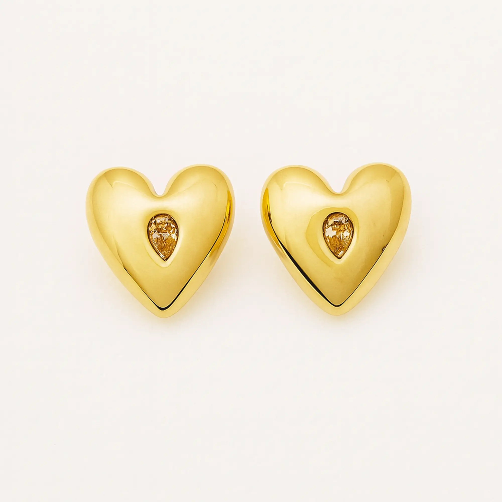 Puffy Heart Stud Earrings