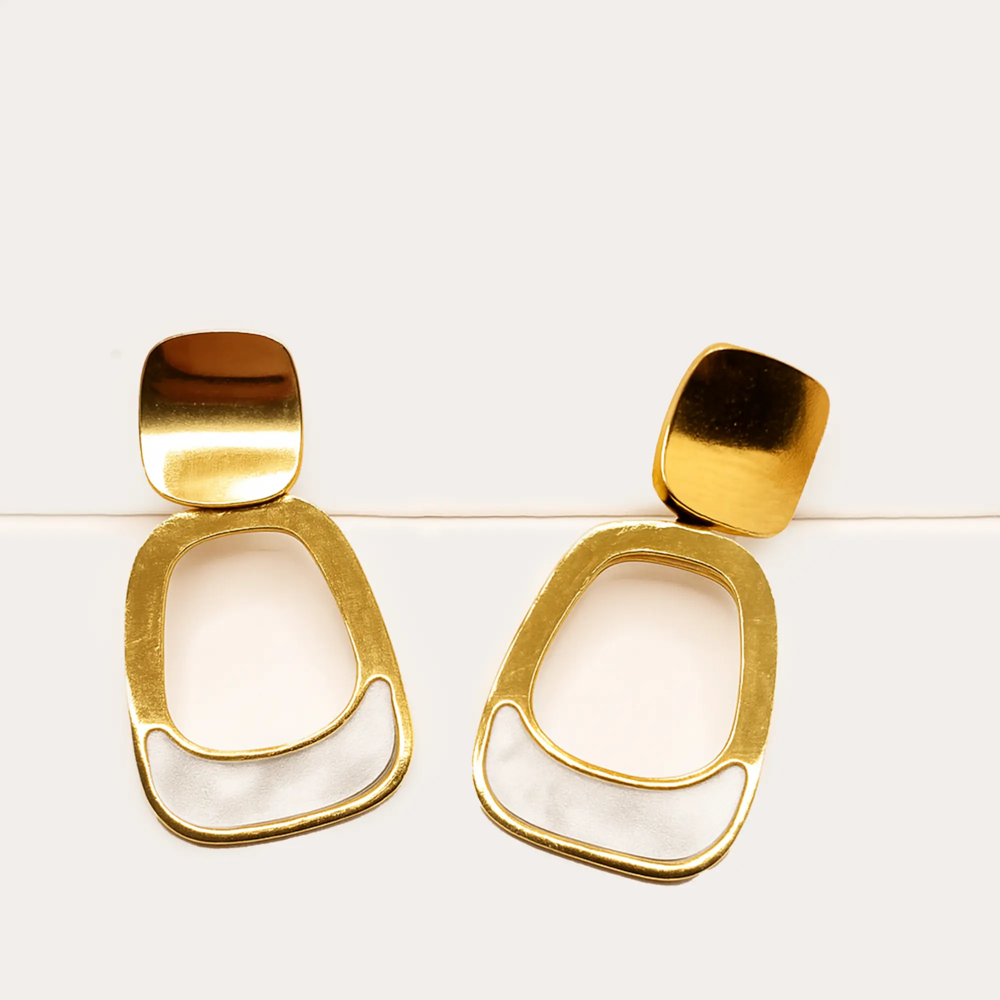 Organic Rectangle Drops, Abstract Dangle Earrings