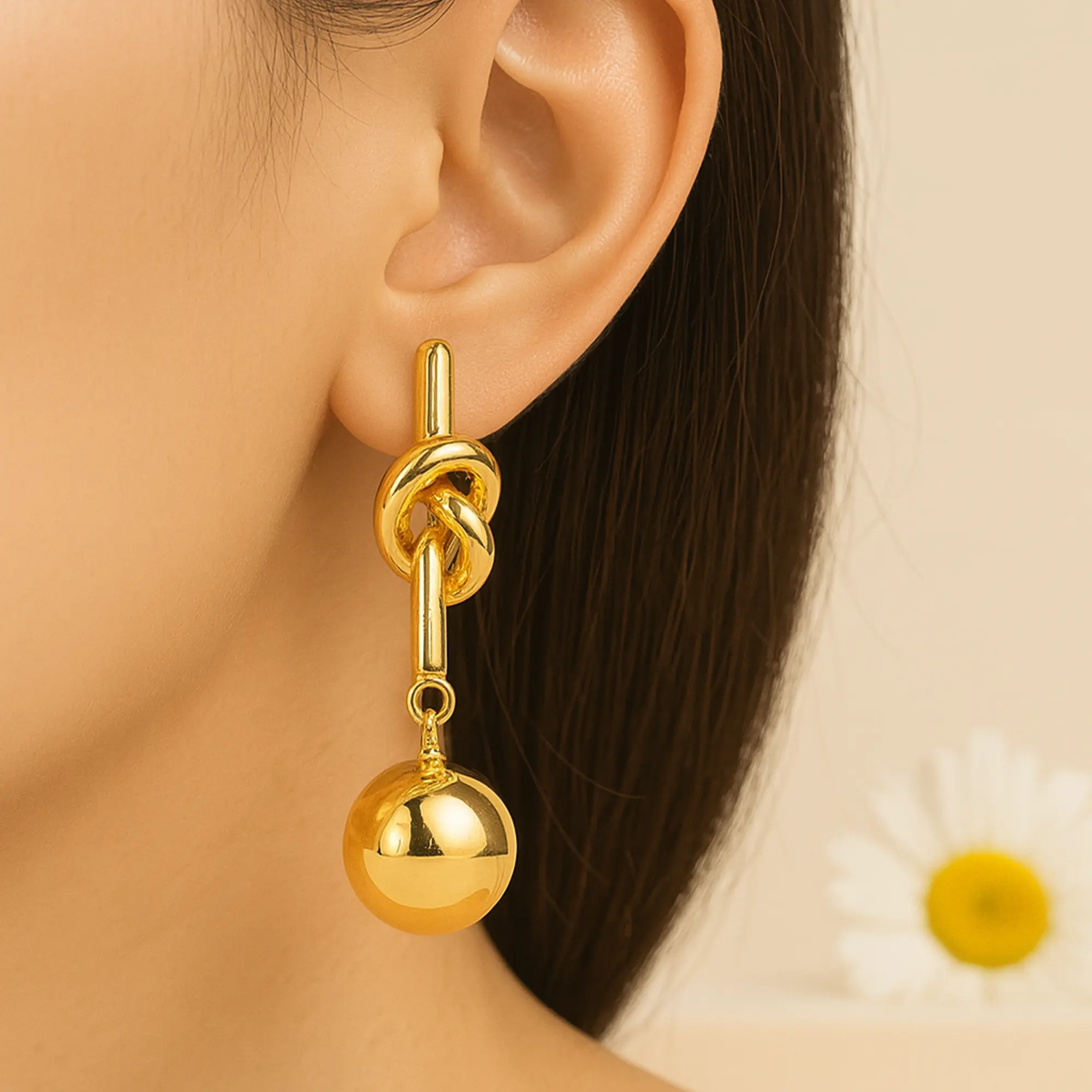 Golden Sparkle Bead Drops - Hover