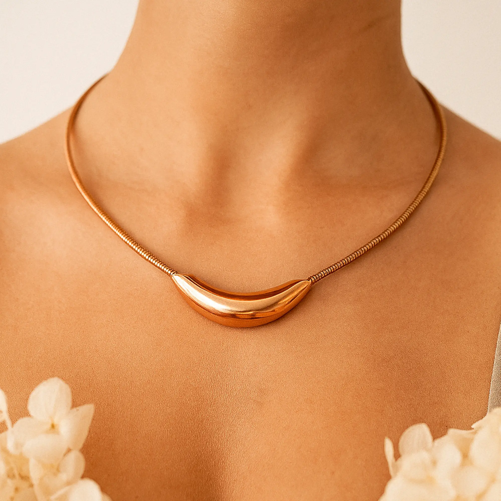 Modern Torc Necklace - Hover