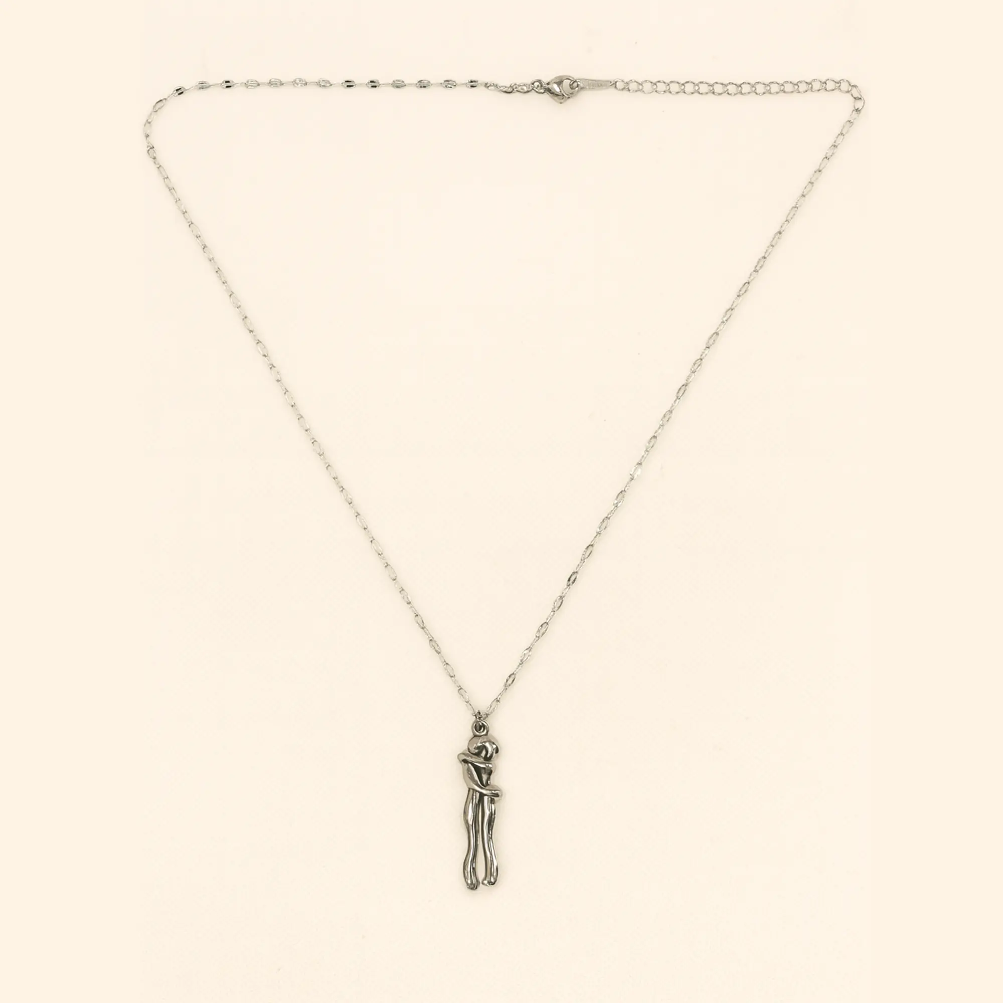 Silver & Black Pendant Necklace - Hover