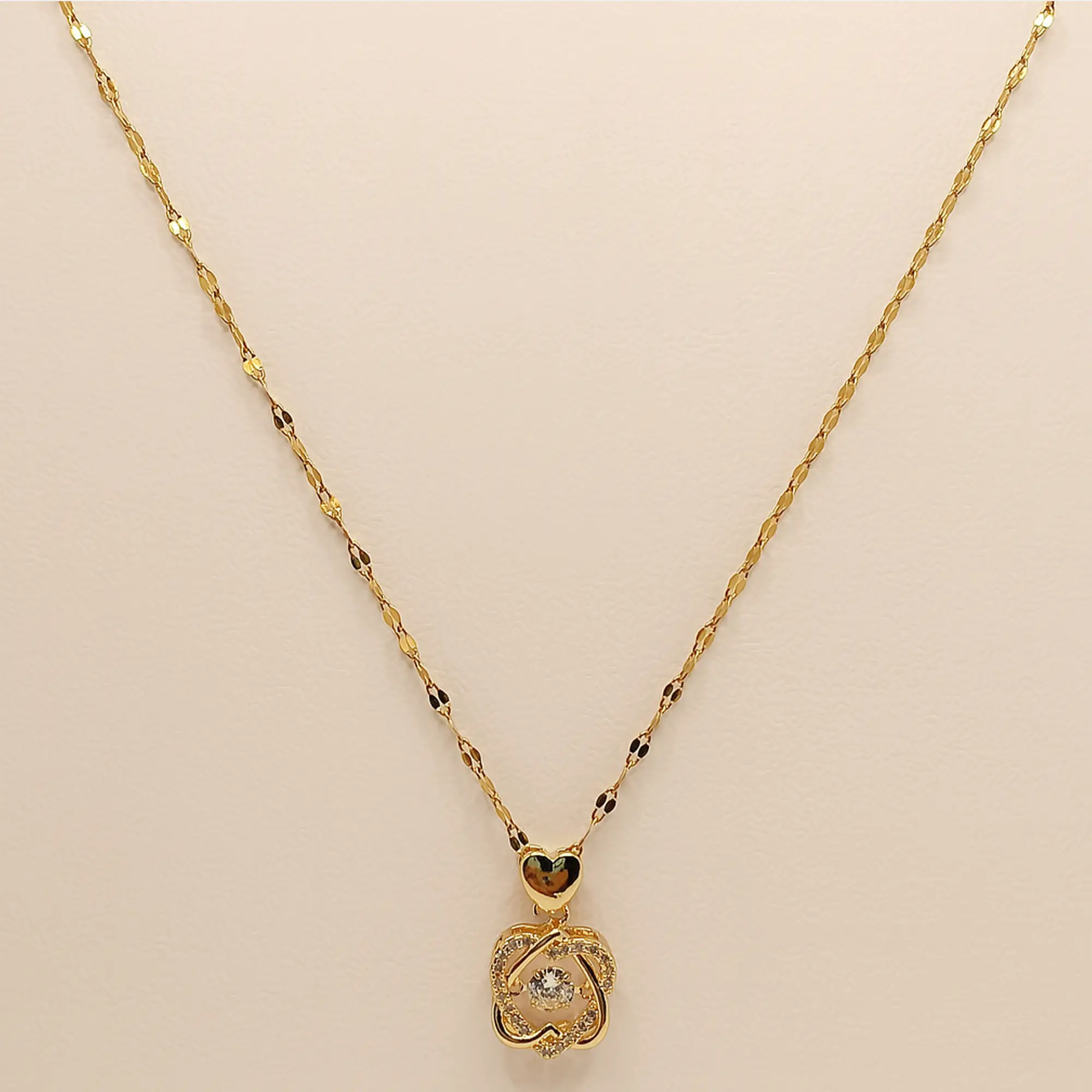Petite Circle Charm Necklace - Hover