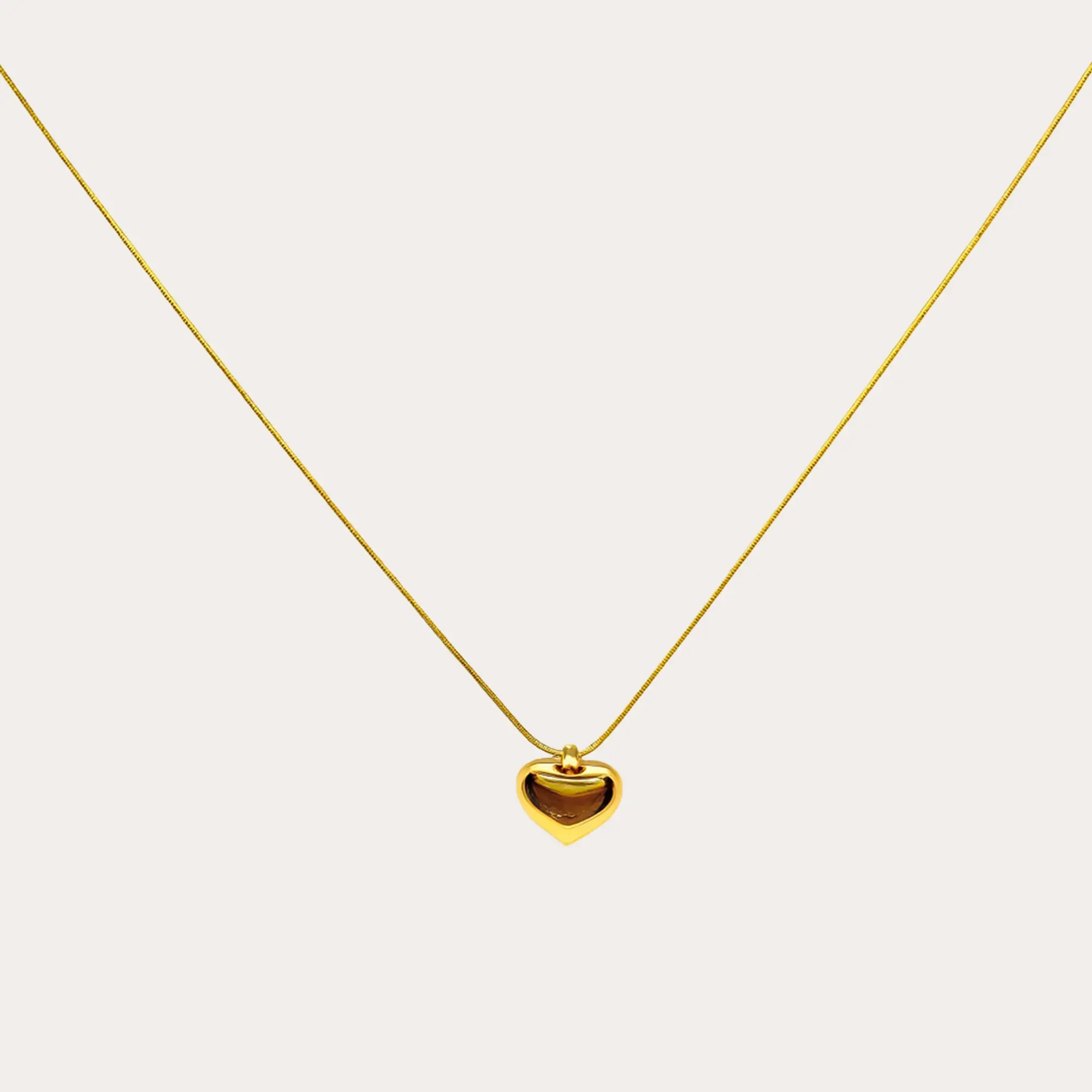 Puffy Heart Charm Necklace - Main