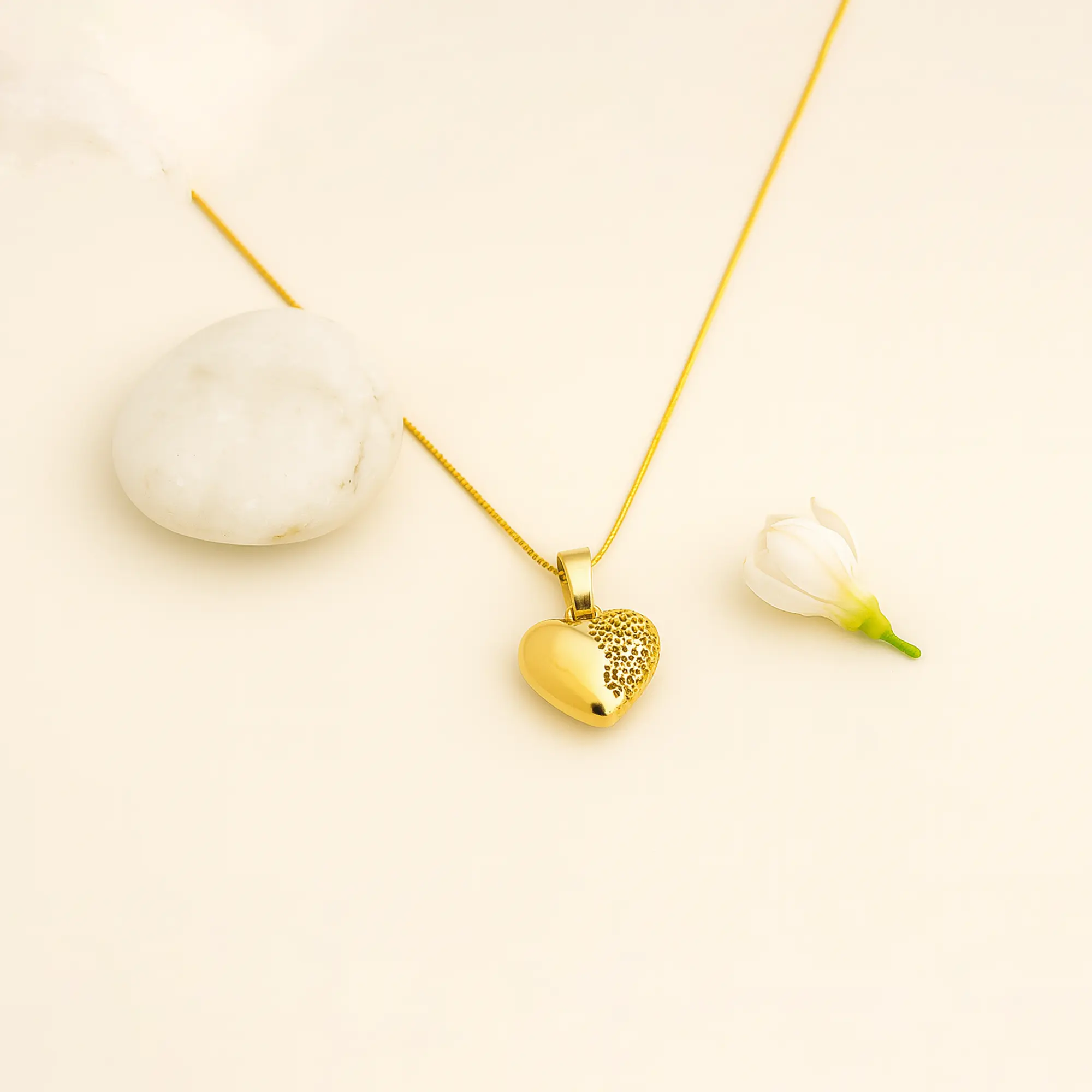 Chunky Heart Pendant Necklace - Hover