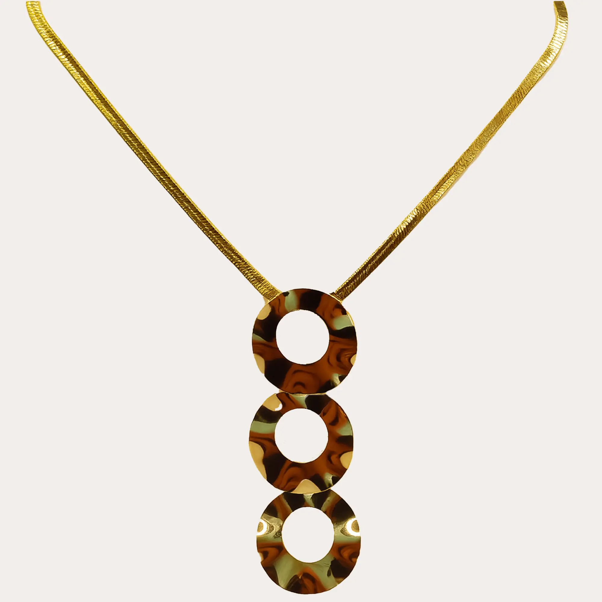 Triple Circle Pendant Necklace - Main