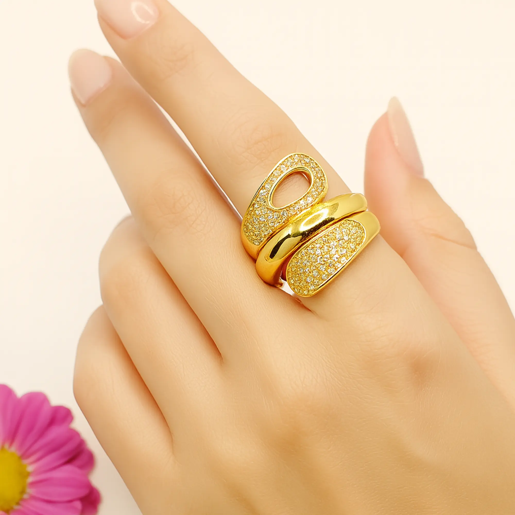 Serpent's Embrace Gold Ring - Hover