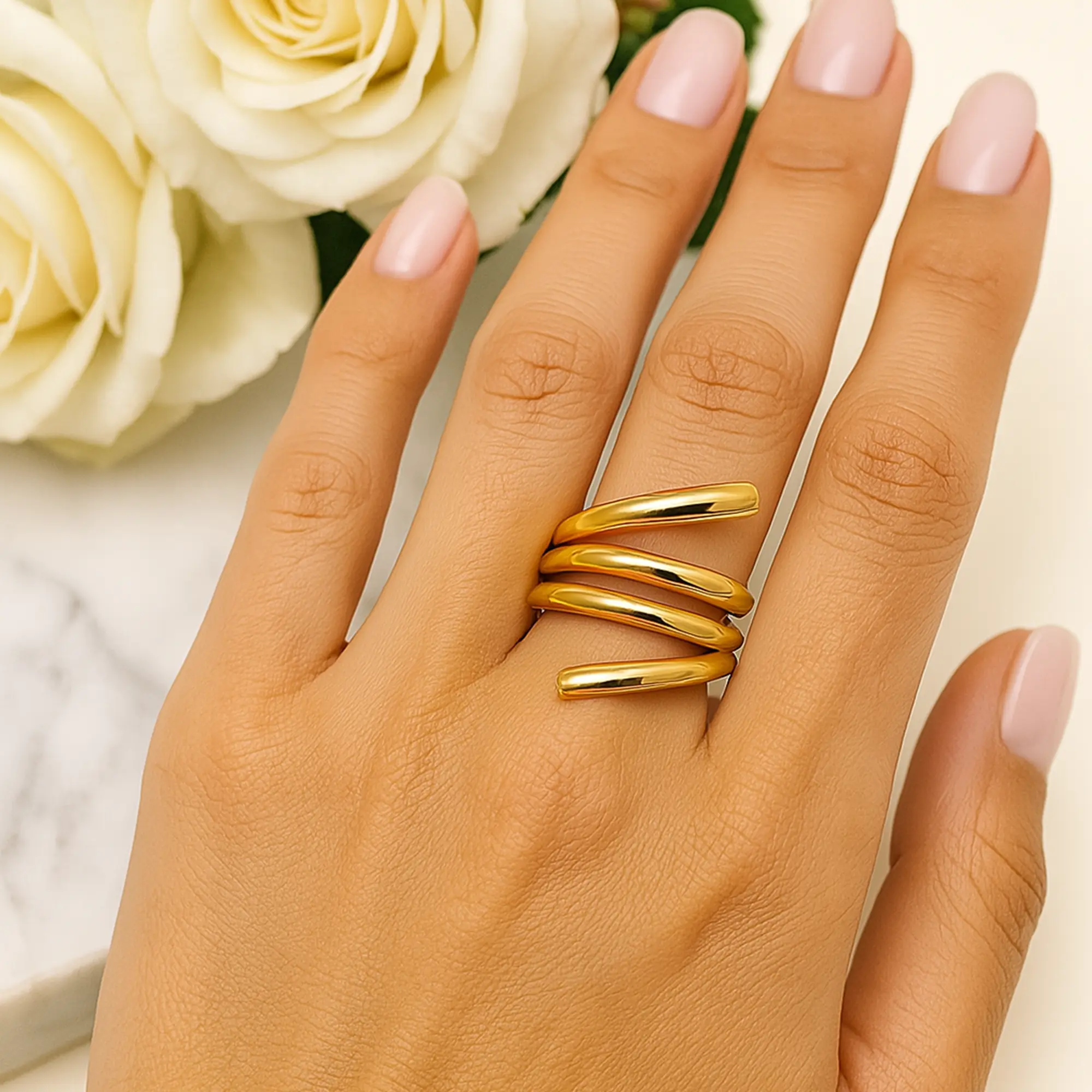 Spiral Wrap Ring - Hover